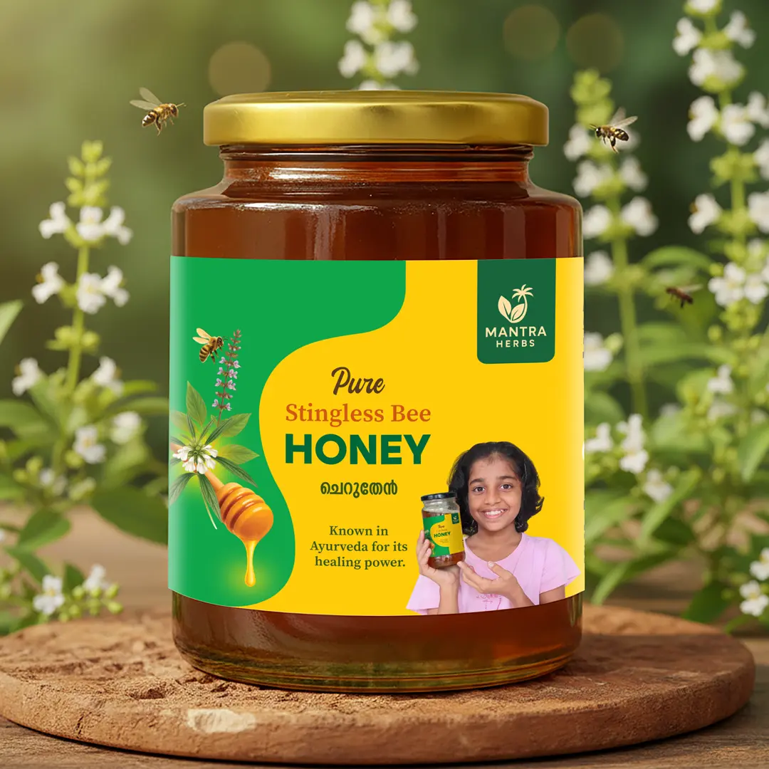 Pure Stingless Bee Honey (Cheruthen) | 100% Natural Meliponine Honey | Traditional Ayurvedic Cheruthen from Kerala Mantra Herbs