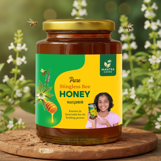 Pure Stingless Bee Honey (Cheruthen) | 100% Natural Meliponine Honey | Traditional Ayurvedic Cheruthen from Kerala Mantra Herbs