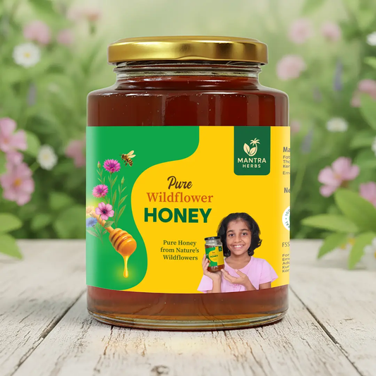 Pure Wild Honey | 100% Natural Multi-Floral Honey | Antioxidant-Rich, Vitality & Wellness Support Mantra Herbs